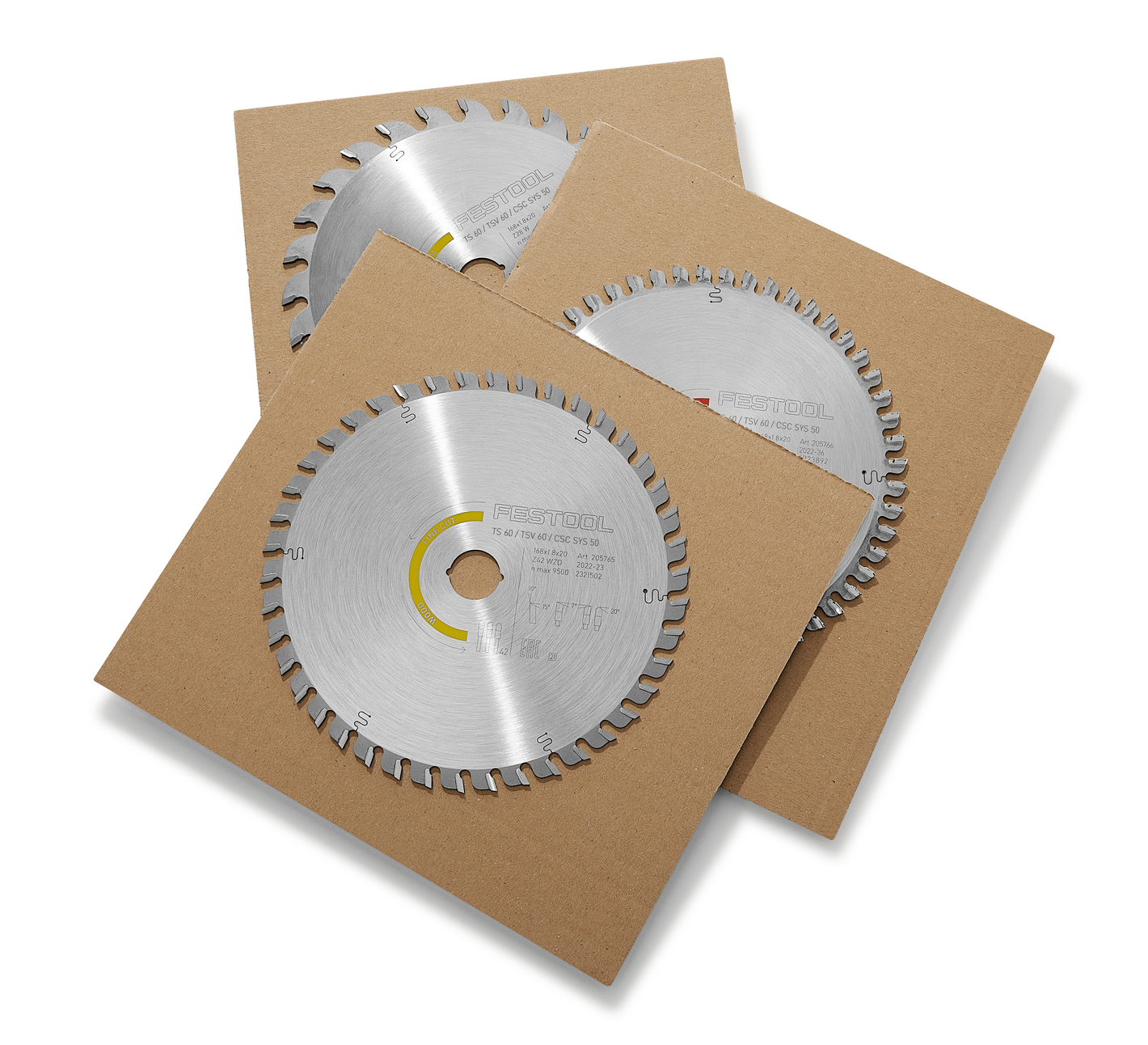 Cardboard between saw blades